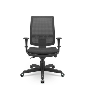 Reembalado - Cadeira Brizza Slider Base Standart Preta Com Braços 3D Sem Apoio