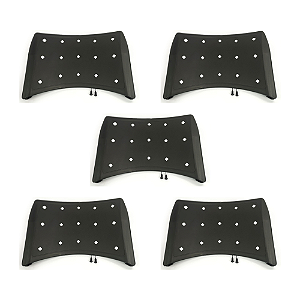 KIT 5 Encosto em Plastico Preto Ergoplax Iso Polipropileno Fixo
