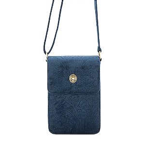 Bolsa p/ Celular Velvet Quilted Azul Bags Collection