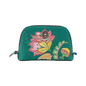 Necessaire Pequena Triangle Jambo Flower Verde Bags Collection