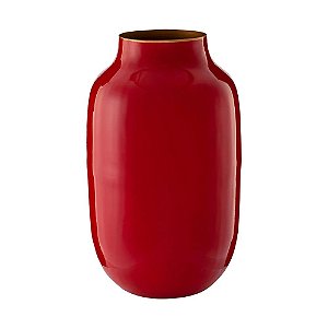 Vaso de Metal Oval Vermelho - Home Accessories