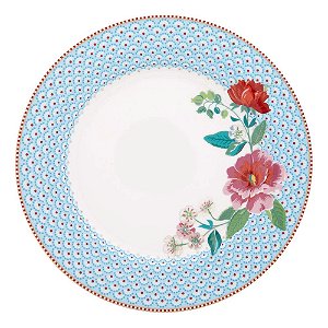Prato de Jantar Rose Azul - Floral
