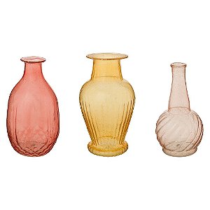 Set/3 Mini Vasos 18 Rosa/Amarelo - Home Accessories