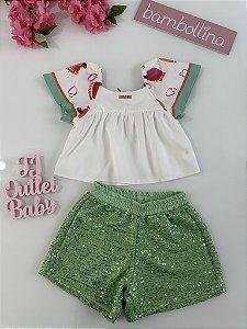 Conjunto Blusa e Shorts Bambollina