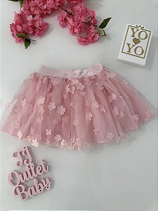 Saia Tule com apliques YOYO