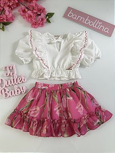 Conjunto Blusa e Saia Bambollina