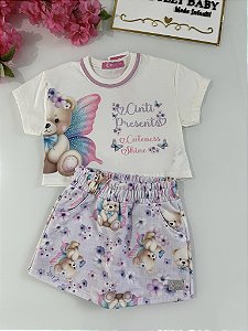 Conjunto Blusa e Shorts Saia Cíntí
