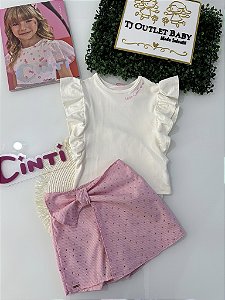 Conjunto Blusa e Shorts Saia Cinti