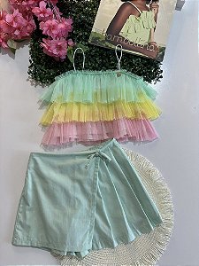 Conjunto Blusa e Shorts Saia Bambollina