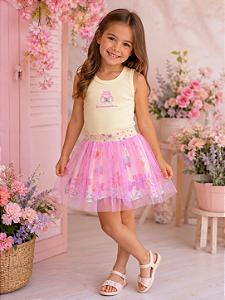 Conjunto Blusa e Saia Mon Sucré