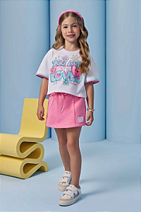 Conjunto Blusa e Shorts Saia Infanti