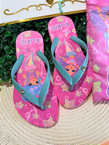 Chinelo com Bolsa Estampa Sereia Kukiê