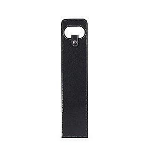 Porta-Vinho Preto em Couro Sintético Omnia Vino