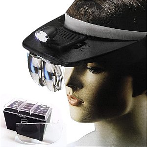 Lupa de Cabeça Tipo Pala 4 Lentes e Led Profissional Mg 81001-A- Lemat
