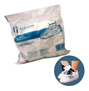 Sapatilha Propé Descartável Branco Soft 100un  - Anadona