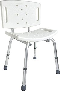 Banco Para Banho Com Encosto Banqueta Aluminio 100 kg - Supermedy
