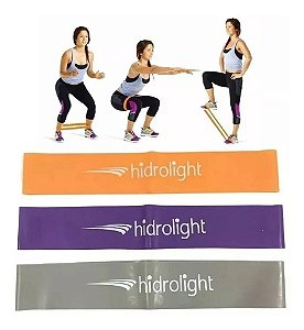 Faixa de Exercícios Elástica Mini Band Kit 3 Intensidades - hidrolight