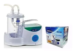Aspirador de Sangue Secreção e Saliva Portátil 1L Bivolt MD 100 Medicate