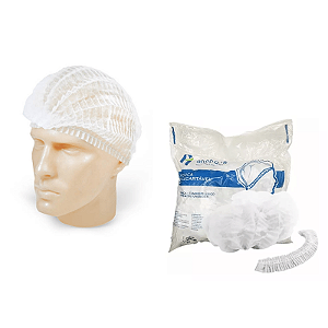 Touca Sanfonada Descartável Branca TNT Soft 100 uni - Anadona