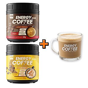 Combo 2x Energy Coffee 220g + Caneca | Original + Doce de Leite + Caneca
