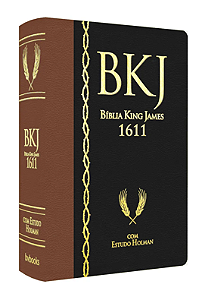 Bíblia King James 1611 com Estudo Holman 6° edição preta e marrom