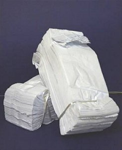Saco Kraft Branco Para salgados Viagem 2  c/500un  18 x 25cm