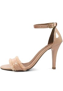 Sandália Gioh Shoes Salto Alto Fino Rosa Pelinho