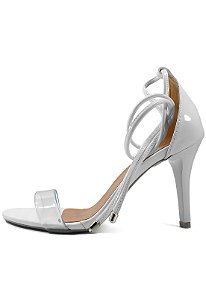 Sandália Gioh Shoes Salto Alto Fino Amarrar Branco