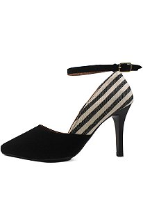Scarpin Gioh Shoes Salto Alto Fino Zebra Preto