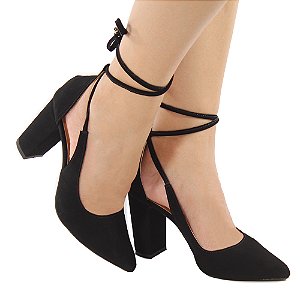 Scarpin Gioh Shoes Salto Alto Bloco Toe Preto