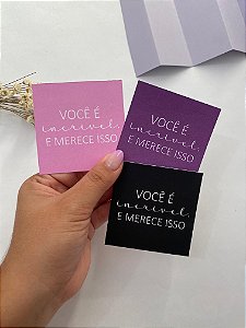 Cartão postal motivacional 6,5x6,5cm