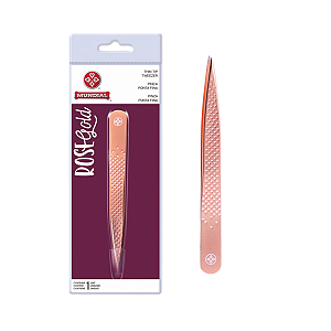 Pinça Rose Gold Ponta Fina Bc-513 Design Sobrancelha Mundial