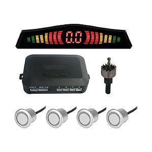 Sensor De Estacionamento Universal 4 Pontos Prata