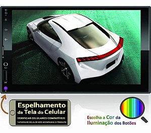 Central Multimídia Mp5 P/carro 7 Polegada + Câmera de Ré