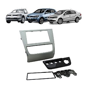 Moldura Fiamon 2 Din Gol Voyage Saveiro G6 Prata 2435MD