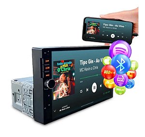 Central Multimídia 1din Mp5 Bluetooth Espelhamento Usb Sd