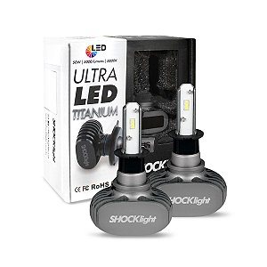 Kit Lampada Ultra Led Titanium Shocklight H3 10000 Lumens