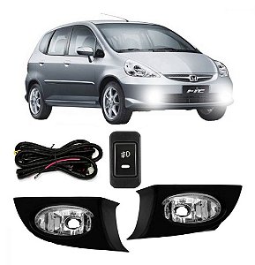 Kit farol auxiliar Milha Fit 2006 a 2008 Bmo shocklight