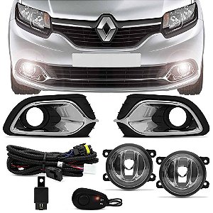 Kit farol auxiliar Milha Logan 2015 a 2019 Bmu Mold Cromada