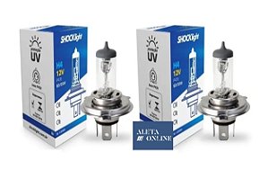 Par Lampada Shocklight Halogena Standart H4 12v 60/55w P43t