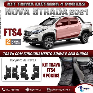 Kit Trava Elétrica Fiat Nova Strada 2021 4 Portas Tragial