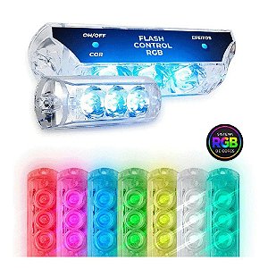 Kit Strobo Automotivo Rgb Zendel 9w Flash Control Completo