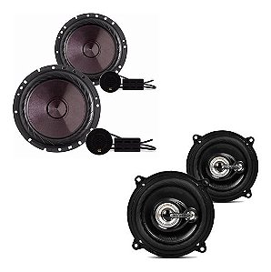 Kit Alto Falantes 2 Vias Triaxial Dianteira+traseira 220wrms