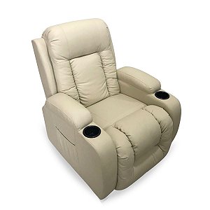 Poltrona Massageadora Papai com Aquecimento Reclinável Bege