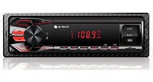 Novo Radio Automotivo E-tech Premium Bluetooth Usb Aux Sd Controle