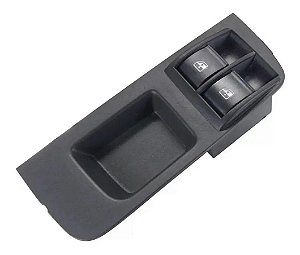 Botão Interruptor Vidro Elétrico Duplo Preto Grand Siena
