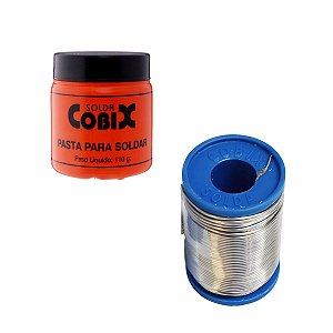 Kit Soldagem Cobix Solda Azul 250g com Pasta de Solda 110g