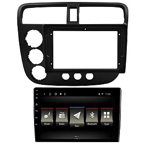 Central Multimidia Android Jr8 X 9 Polegadas Civic 01 a 06