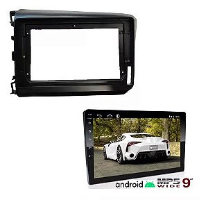 Central Multimídia Android E-tech 9 Polegada Civic 12 a 15