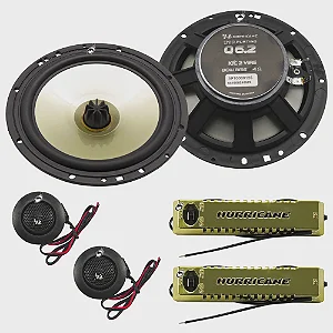 Kit 2 Vias Hurricane 6 Pol Q6.2 160Wrms Alto Falante Tweeter
